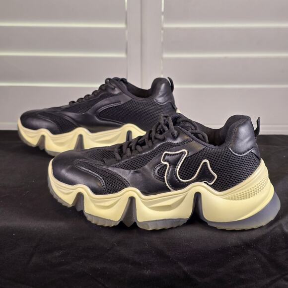 True Religion Rory Black Chunky Platform Sneakers Women's Size 7.5 - Picture 2 of 9